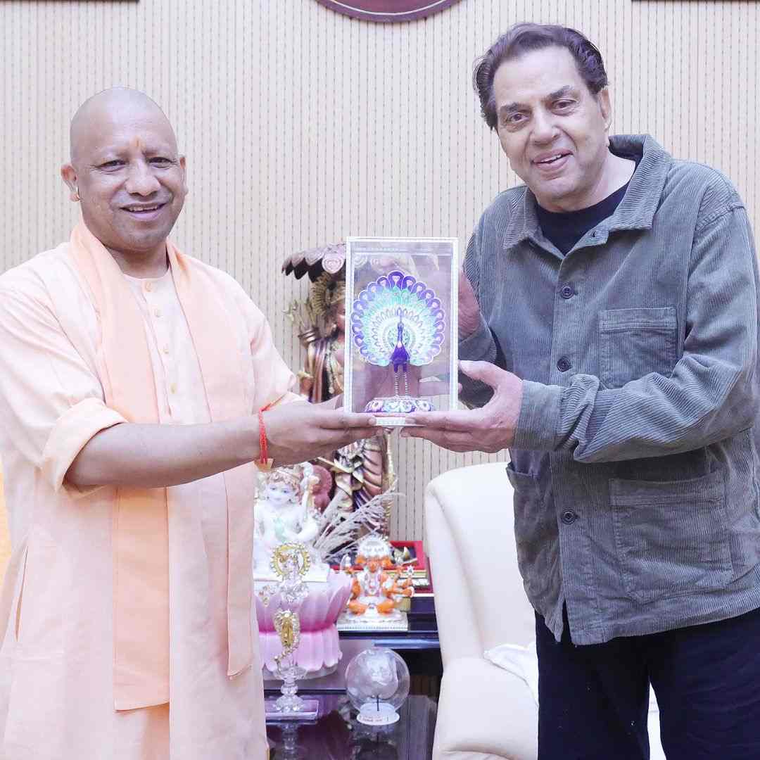When Politics Meets Stardom: CM Yogi's Courtesy Meeting with Iconic Actor Dharmendra